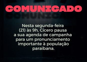 Cícero Lucena pausa agenda e anuncia pronunciamento importante para as 9h desta segunda-feira