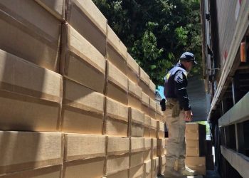 PRF em ação conjunta com a Polícia Civil apreende carga com cerca de 600 mil maços de cigarro contrabandeados em Ingá/PB